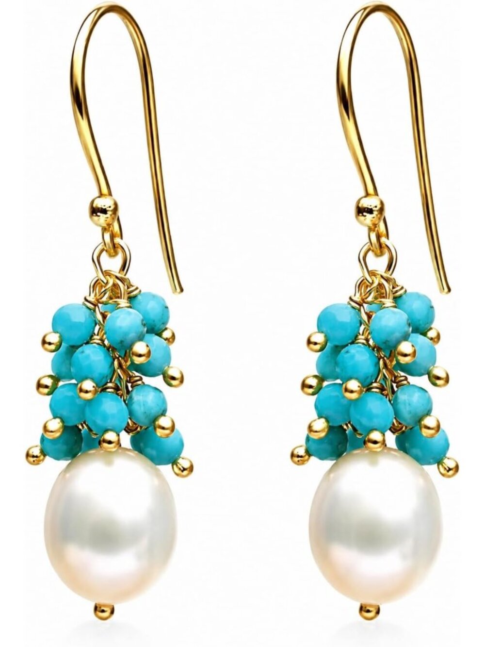 Elegant Freshwater Pearl Gemstone Dangle Earrings for Women | Bead Drop Style